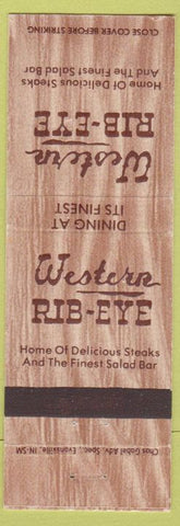 Matchbook Cover - Western Rib Eye Steaks NO TOWN