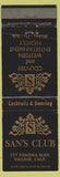 Matchbook Cover - San's Club Vallejo CA WEAR