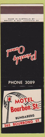 Matchbook Cover - Motel Bourbon Street Australia SAMPLE