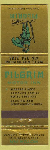 Matchbook Cover - Pilgrim Motor Inn Niagara Falls ON