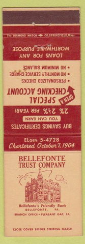 Matchbook Cover - Bellefonte Trust Co PA
