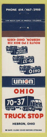 Matchbook Cover - Union 76 oil gas Hebron OH Truck Stop