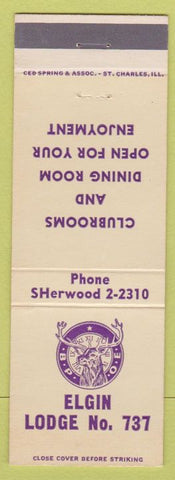 Matchbook Cover - Elks Lodge Elgin IL