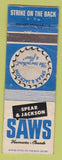 Matchbook Cover - Spear Jackson Saws Voncouver BC WEAR