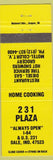 Matchbook Cover - 231 Plaza Dale IN oil gas