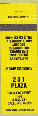 Matchbook Cover - 231 Plaza Dale IN oil gas