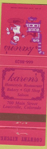 Matchbook Cover - Karen's Restaurant Louisville CO