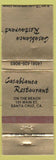 Matchbook Cover - Casablanca Restaurant Santa Cruz CA