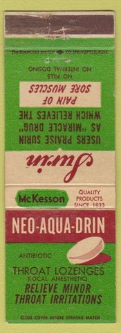 Matchbook Cover - Neo Aqua Drin Throat Lozenges
