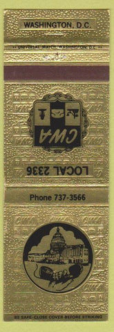 Matchbook Cover - Local CWA Union Washington DC Telephone communications