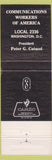 Matchbook Cover - Local CWA Union Washington DC Telephone communications