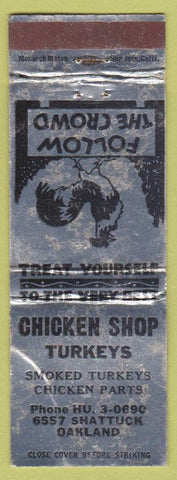 Matchbook Cover - Chicken Shop Turkeys Oakland CA POOR
