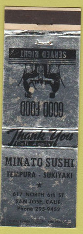Matchbook Cover - Minato Sushi San Jose CA WEAR