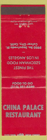 Matchbook Cover - China Palace Restaurant Culver City CA Chinese