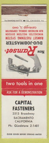Matchbook Cover - Capital Fastener Sacramento CA Ramset