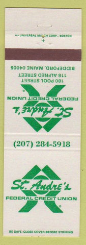 Matchbook Cover - St Andre's Credit Union Biddeford ME