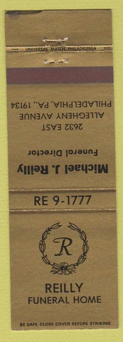 Matchbook Cover - Reilly Funeral Home Philadelphia PA