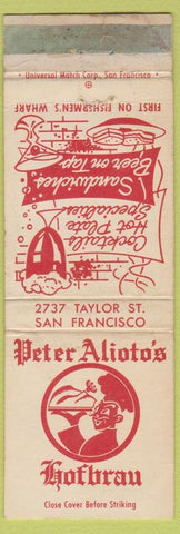 Matchbook Cover - Peter Alioto's Hofbrau San Francisco CA WEAR