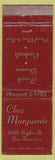 Matchbook Cover - Chez Marguerite San Francisco CA