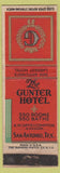 Matchbook Cover - Gunter Hotel San Antonio TX
