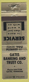 Matchbook Cover - Gates Banking TN