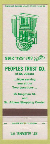 Matchbook Cover - Peoples Trust Co St Albans VT