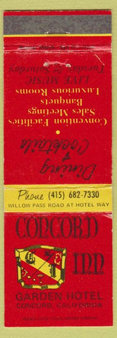Matchbook Cover - Concord Inn Hotel CA