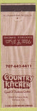 Matchbook Cover - Country Kitchen Restaurant Vallejo CA