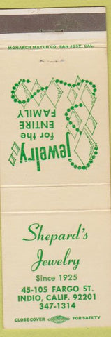Matchbook Cover - Shepard's Jewelry Indio CA