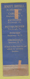 Matchbook Cover - Knott Hotels De Witt Albany NY