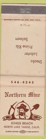 Matchbook Cover - Northern Mine North Lake Tahoe CA WEAR