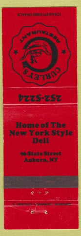 Matchbook Cover - Curley's Restaurant Auburn NY