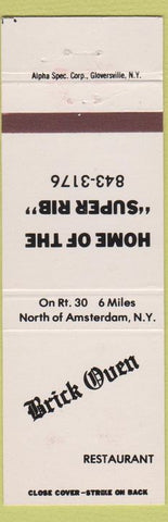 Matchbook Cover - Brick Oven Restaurant Amsterdam NY