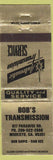 Matchbook Cover - Bob's Transmission Modesto CA