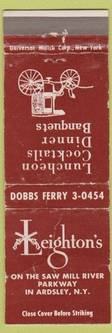 Matchbook Cover - Leighton's Ardsley NY WORN CREASED