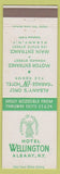 Matchbook Cover - Hotel Wellington Albany NY white