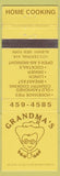 Matchbook Cover - Grandma's Albany NY restaurant