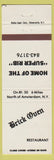Matchbook Cover - Brick Oven Restaurant Amsterdam NY