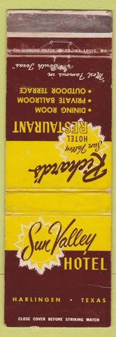 Matchbook Cover - Sun Valley Hotel Harlingen TX WEAR