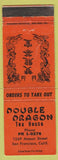 Matchbook Cover - Double Dragon Tea House San Francisco CA CREASE