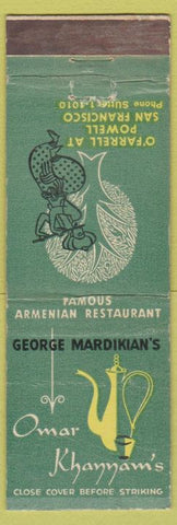 Matchbook Cover - Omar Khayyam's Restaurant San Francisco CA CREASE