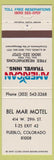 Matchbook Cover - Bel Mar Motel Pueblo CO