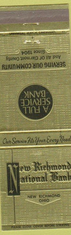 Matchbook Cover - New Richmond National Bank OH