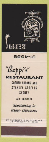 Matchbook Cover - Beppi's Restaurant Sydney Australia SAMPLE