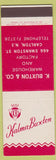 Matchbook Cover - Kalma Buxton Carlton Australia SAMPLE
