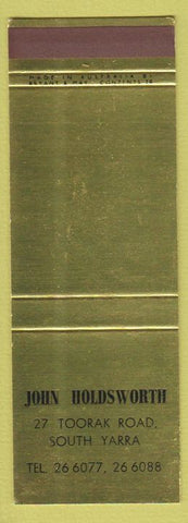 Matchbook Cover - John Holdsworth South Yarra Australia SAMPLE