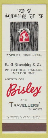 Matchbook Cover - Brenchley Bisley Slacks pants Melbourne Australia SAMPLE
