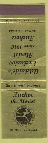 Matchbook Cover - Tucker The Florist FTD Australia SAMPLE WORN
