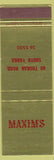 Matchbook Cover - Maxim's South Yarra Australia SAMPLE