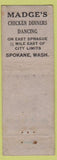 Matchbook Cover - Sincerely Madge Spokane WA WORN